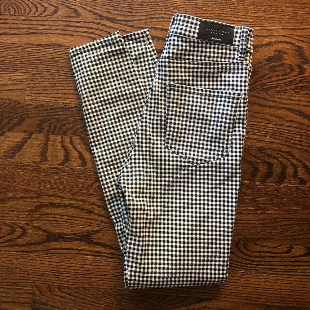 Black and White Gingham Skinny Jeans